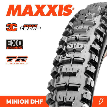 Maxxis Tyre Minion DHF 27.5 X 2.80 Plus 3C Terra EXO TR Fold 120TPI E-25